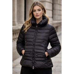RLX Ralph Lauren Down Puffer Jacket Womens Large Black Quilted Full Zip Pockets